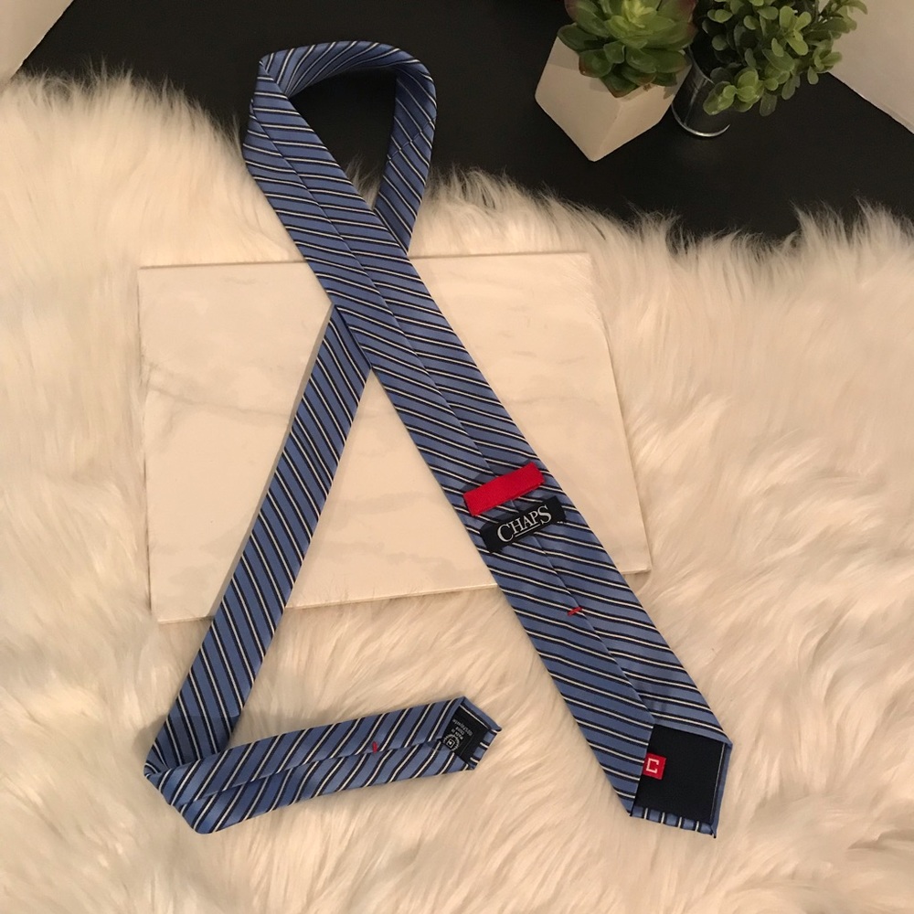 Chaps Blue Striped Tie - Picture 2 of 8